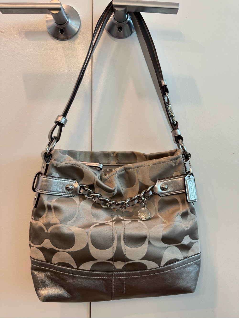 Coach Signature Chain Hobo Bag